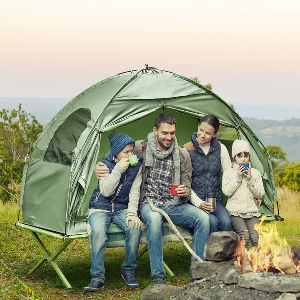 Outsunny 1 Person Folding Camping Cot, Portable Outdoor with Carry Bag, 2-in-1 Elevated Camping Bed Tent Single - product image 10