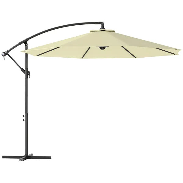 Outsunny 10' Cantilever Tilt Offset Patio Umbrella w/ UV and Water Safe Material and Cross Base (Weight Not Included), Beige - product image 11