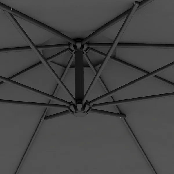 10' Cantilever Tilt Offset Patio Umbrella with UV and Water Safe Material and Cross Base (Weight Not Included), Gray - product image 9