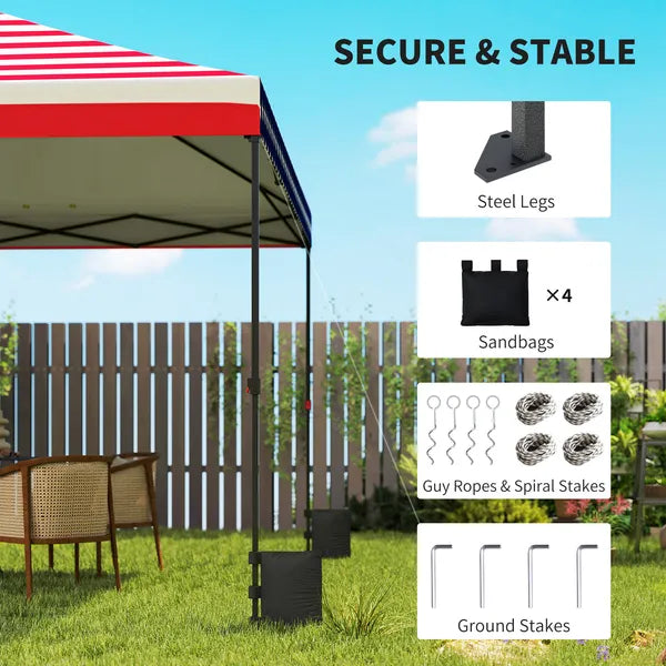 Outsunny 10 x 10 ft Pop Up Canopy Tent with One Push Setup, Outdoor Portable Instant Canopy Shelter with Roller Bag, American Flag - product image 6