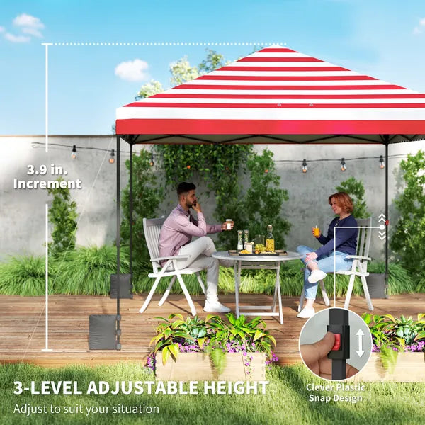 Outsunny 10 x 10 ft Pop Up Canopy Tent with One Push Setup, Outdoor Portable Instant Canopy Shelter with Roller Bag, American Flag - product image 7