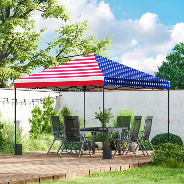Outsunny 10 x 10 ft Pop Up Canopy Tent with One Push Setup, Outdoor Portable Instant Canopy Shelter with Roller Bag, American Flag - product image 10