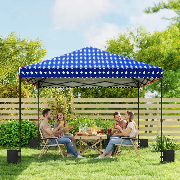 Outsunny 10 x 10 ft Pop Up Canopy Tent with One Push Setup, Outdoor Portable Instant Canopy Shelter with Roller Bag, American Flag - product image 9