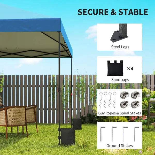 Outsunny 10 x 10 Ft Pop Up Canopy Tent with One Push Setup, Outdoor Portable Instant Canopy Shelter w/ Roller Bag, Dark Blue - product image 6