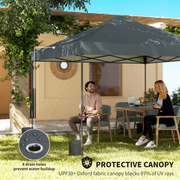 Outsunny 10 x 10 Ft Pop Up Canopy Tent with One Push Setup, Outdoor Portable Instant Canopy Shelter w/ Roller Bag, Dark Gray - product image 5