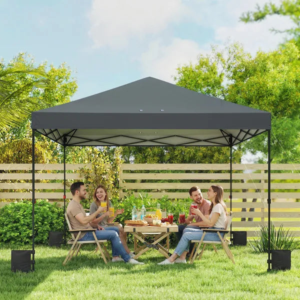 Outsunny 10 x 10 Ft Pop Up Canopy Tent with One Push Setup, Outdoor Portable Instant Canopy Shelter w/ Roller Bag, Dark Gray - product image 9