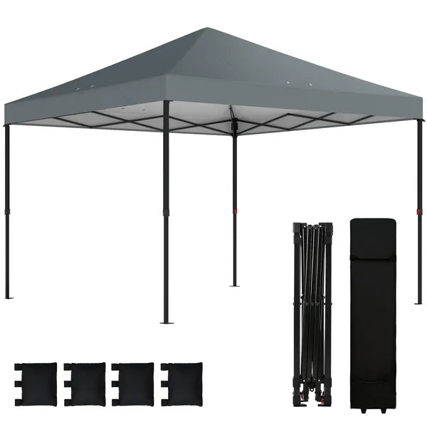 Outsunny 10 x 10 Ft Pop Up Canopy Tent with One Push Setup, Outdoor Portable Instant Canopy Shelter w/ Roller Bag, Dark Gray - product image 11