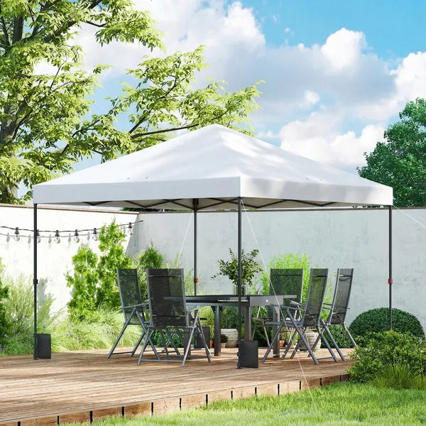 Outsunny 10 x 10 Ft Pop Up Canopy Tent with One Push Setup, Outdoor Portable Instant Canopy Shelter w/ Roller Bag, White - product image 10