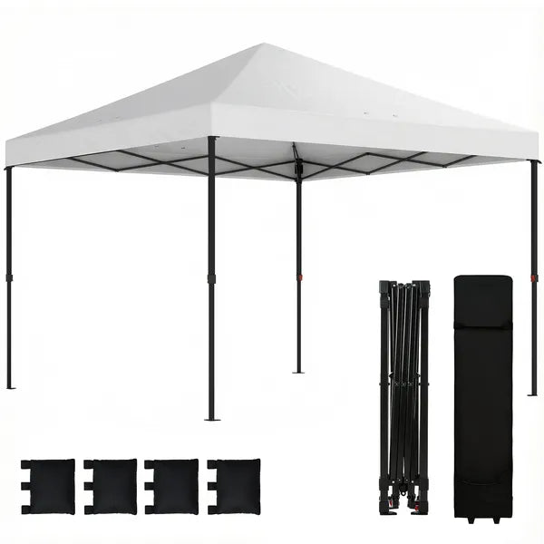 Outsunny 10 x 10 Ft Pop Up Canopy Tent with One Push Setup, Outdoor Portable Instant Canopy Shelter w/ Roller Bag, White - product image 11