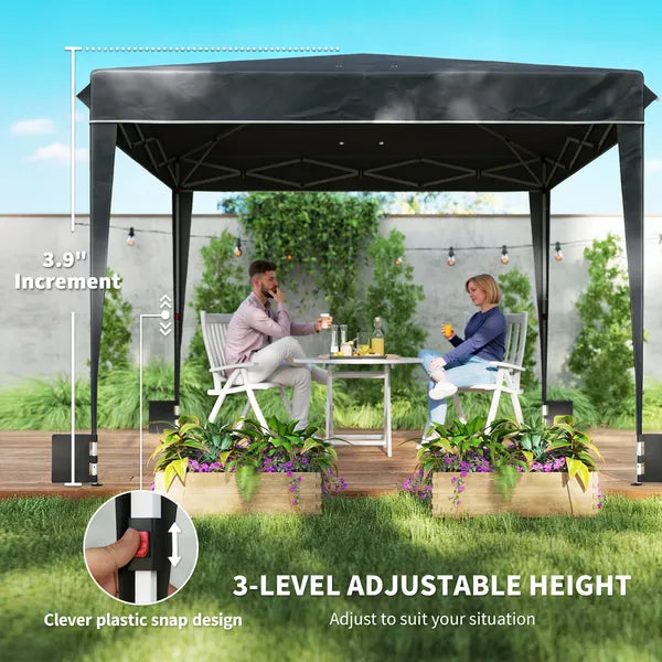 Outsunny 10 x 10 Ft Pop Up Canopy Tent with Sidewalls, UPF50+ Outdoor Portable Instant Canopy Shelter with Carry Bag, Black - product image 8