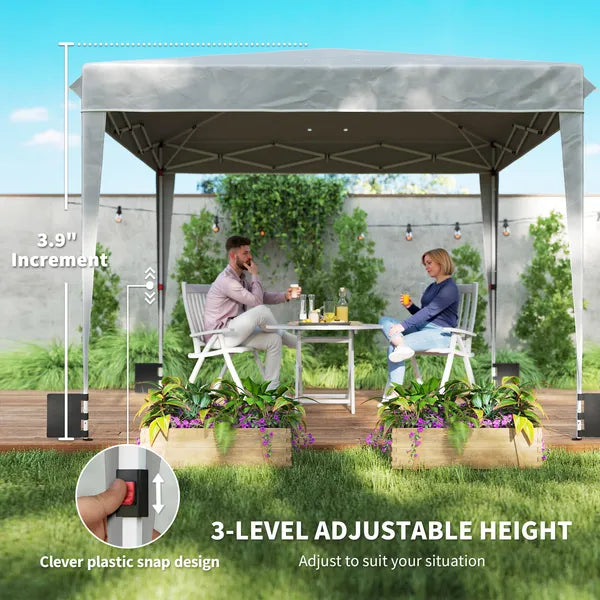 Outsunny 10 x 10 Ft Pop Up Canopy Tent with Sidewalls, UPF50+ Outdoor Portable Instant Canopy Shelter with Carry Bag, Light Gray - product image 8