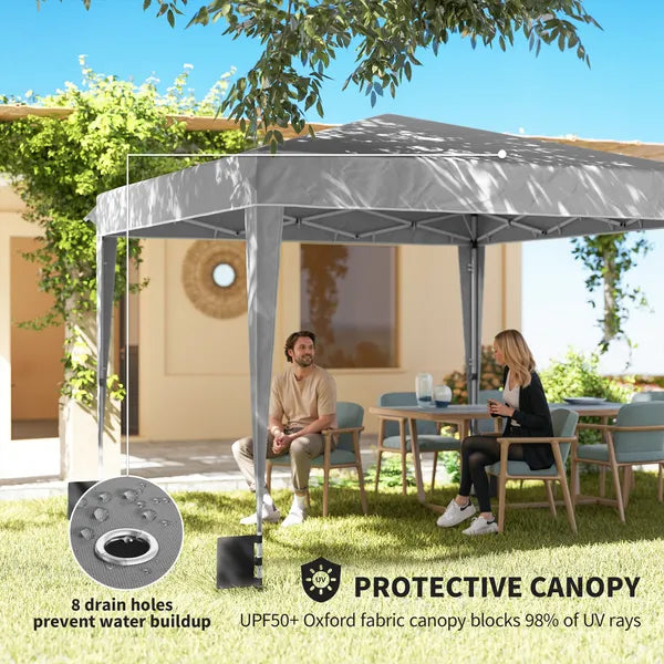 Outsunny 10 x 10 Ft Pop Up Canopy Tent with Sidewalls, UPF50+ Outdoor Portable Instant Canopy Shelter with Carry Bag, Light Gray - product image 6