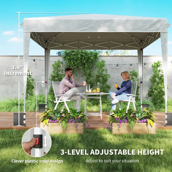 Outsunny 10 x 10 ft Pop Up Canopy Tent with Sidewalls, UPF50+ Outdoor Portable Instant Canopy Shelter with Carry Bag, White - product image 8
