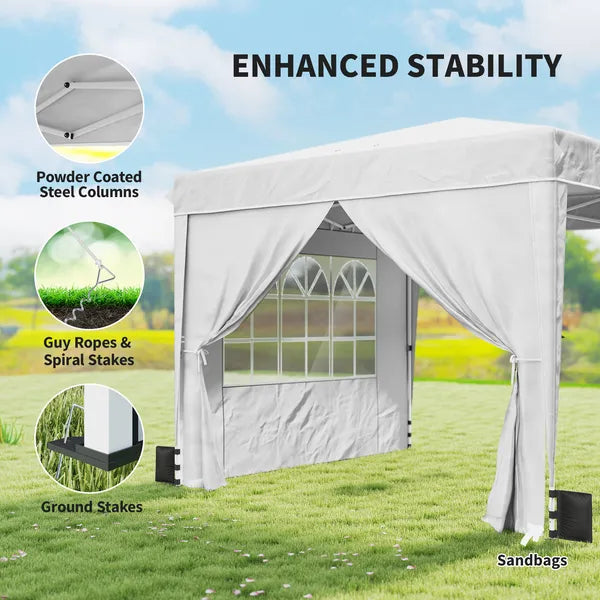 Outsunny 10 x 10 ft Pop Up Canopy Tent with Sidewalls, UPF50+ Outdoor Portable Instant Canopy Shelter with Carry Bag, White - product image 7