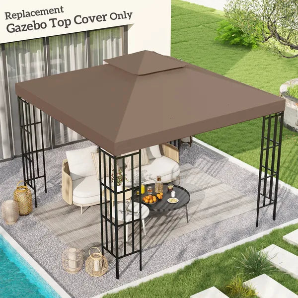 Outsunny 10' x 10' Gazebo Replacement Canopy 2 Tier Top UV Cover Pavilion Garden Patio Outdoor Coffee (TOP ONLY) - product image 2