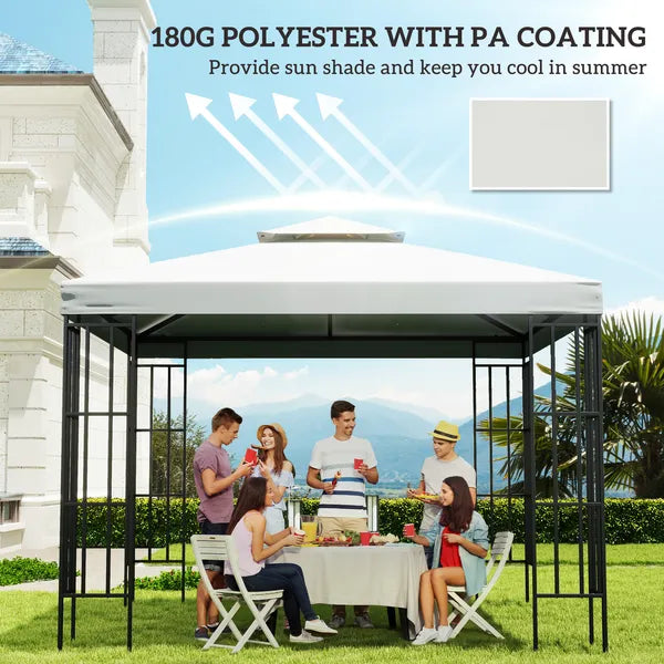 Outsunny 10' x 10' Gazebo Replacement Canopy 2 Tier Top UV Cover Pavilion Garden Patio Outdoor Cream White (TOP ONLY) - product image 6