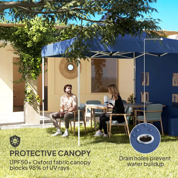 Outsunny 10' x 10' Heavy Duty Pop Up Canopy Tent with Sidewall, UPF50+ Instant Sun Shelter with Storage Pockets, Dark Blue - product image 5