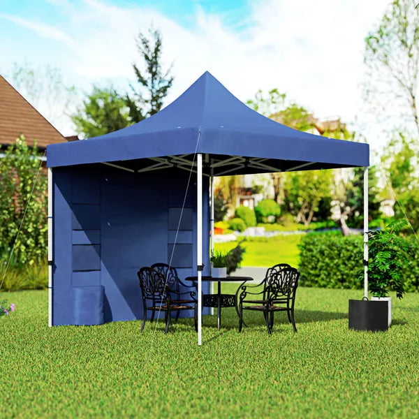 Outsunny 10' x 10' Heavy Duty Pop Up Canopy Tent with Sidewall, UPF50+ Instant Sun Shelter with Storage Pockets, Dark Blue - product image 10