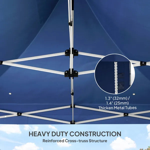 Outsunny 10' x 10' Heavy Duty Pop Up Canopy Tent with Sidewall, UPF50+ Instant Sun Shelter with Storage Pockets, Dark Blue - product image 4