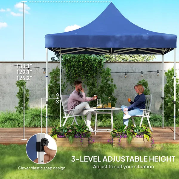 Outsunny 10' x 10' Heavy Duty Pop Up Canopy Tent with Sidewall, UPF50+ Instant Sun Shelter with Storage Pockets, Dark Blue - product image 8