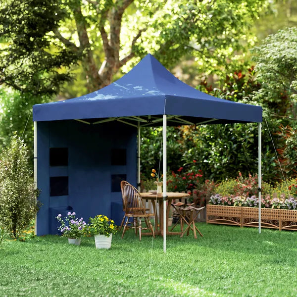 Outsunny 10' x 10' Heavy Duty Pop Up Canopy Tent with Sidewall, UPF50+ Instant Sun Shelter with Storage Pockets, Dark Blue - product image 9