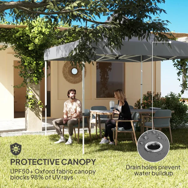 Outsunny 10 ft x 10 ft Heavy Duty Pop Up Canopy Tent with Sidewall, UPF50+ Instant Sun Shelter with Storage Pockets, Gray - product image 5