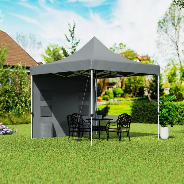 Outsunny 10 ft x 10 ft Heavy Duty Pop Up Canopy Tent with Sidewall, UPF50+ Instant Sun Shelter with Storage Pockets, Gray - product image 10