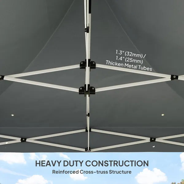Outsunny 10 ft x 10 ft Heavy Duty Pop Up Canopy Tent with Sidewall, UPF50+ Instant Sun Shelter with Storage Pockets, Gray - product image 4