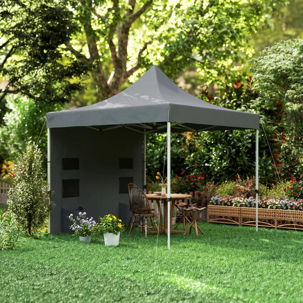 Outsunny 10 ft x 10 ft Heavy Duty Pop Up Canopy Tent with Sidewall, UPF50+ Instant Sun Shelter with Storage Pockets, Gray - product image 9