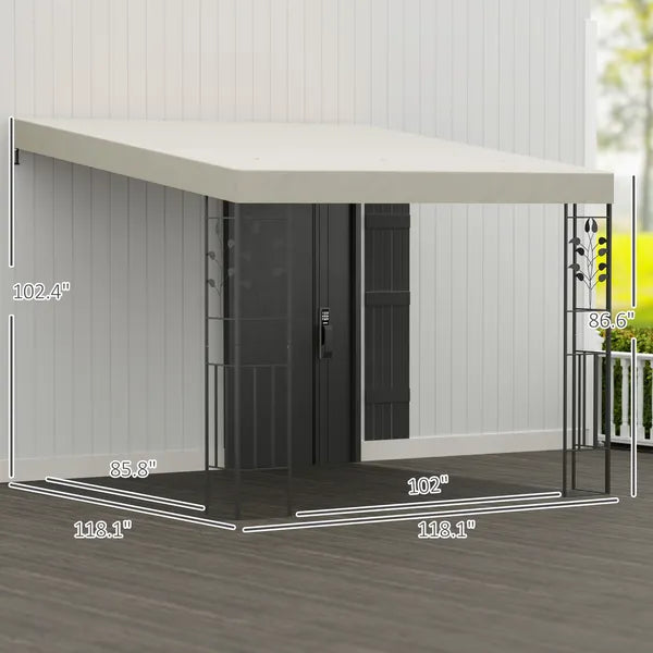 10' x 10' Outdoor Pergola Canopy, Metal Patio Canopy with Drainage Holes for Backyard, Garden, Cream White - product image 3