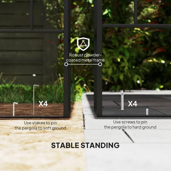 10' x 10' Outdoor Pergola Canopy, Metal Patio Canopy with Drainage Holes for Backyard, Garden, Cream White - product image 5