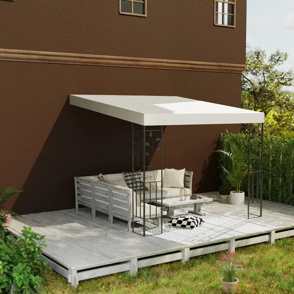 10' x 10' Outdoor Pergola Canopy, Metal Patio Canopy with Drainage Holes for Backyard, Garden, Cream White - product image 9