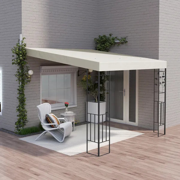10' x 10' Outdoor Pergola Canopy, Metal Patio Canopy with Drainage Holes for Backyard, Garden, Cream White - product image 2