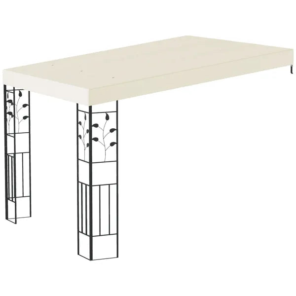 10' x 10' Outdoor Pergola Canopy, Metal Patio Canopy with Drainage Holes for Backyard, Garden, Cream White - product image 11