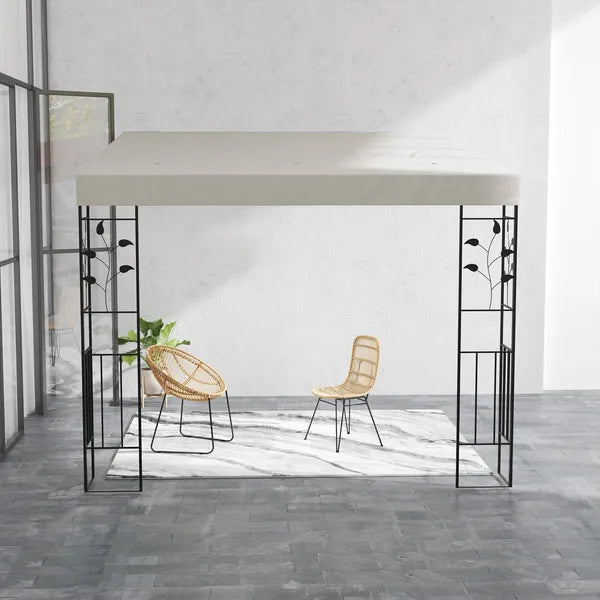 10' x 10' Outdoor Pergola Canopy, Metal Patio Canopy with Drainage Holes for Backyard, Garden, Cream White - product image 7