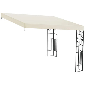 10' x 10' Outdoor Pergola Canopy, Metal Patio Canopy with Drainage Holes for Backyard, Garden, Cream White - product image 1