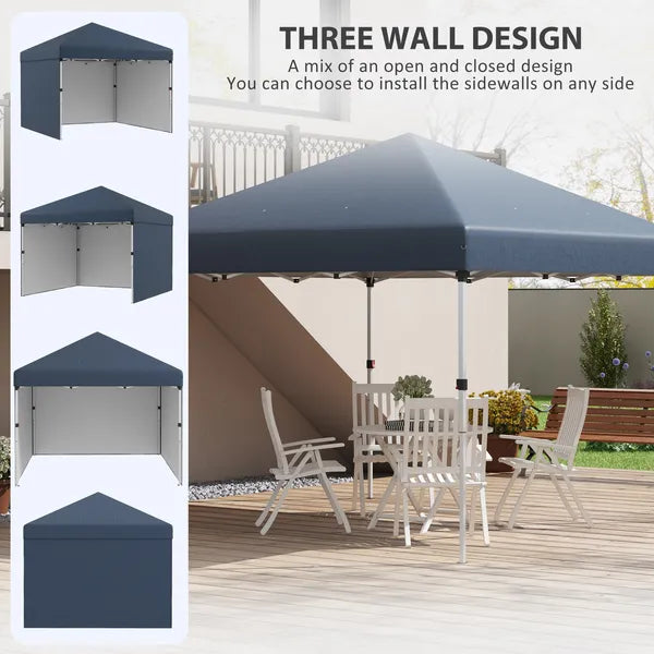 Outsunny 10' x 10' Pop Up Canopy with Sidewalls, Weight Bags and Carry Bag, Height Adjustable Tent for Parties, Navy - product image 4