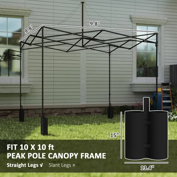 Outsunny 10' x 10' Replacement Canopy Top for Pop Up Canopy Tent with 4 Sand Bags, UPF50+ Protection, Dark Gray - product image 3
