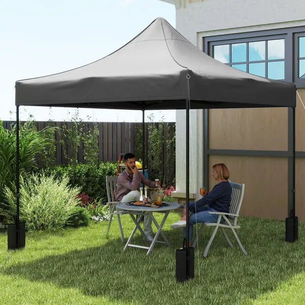 Outsunny 10' x 10' Replacement Canopy Top for Pop Up Canopy Tent with 4 Sand Bags, UPF50+ Protection, Dark Gray - product image 2