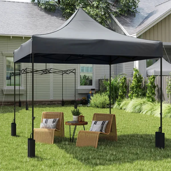 Outsunny 10' x 10' Replacement Canopy Top for Pop Up Canopy Tent with 4 Sand Bags, UPF50+ Protection, Dark Gray - product image 10