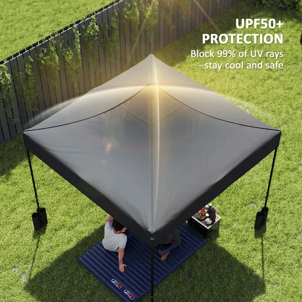 Outsunny 10' x 10' Replacement Canopy Top for Pop Up Canopy Tent with 4 Sand Bags, UPF50+ Protection, Dark Gray - product image 4