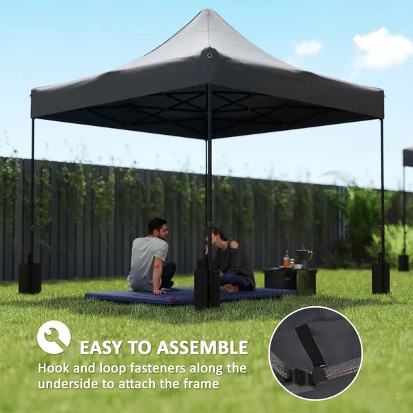 Outsunny 10' x 10' Replacement Canopy Top for Pop Up Canopy Tent with 4 Sand Bags, UPF50+ Protection, Dark Gray - product image 6