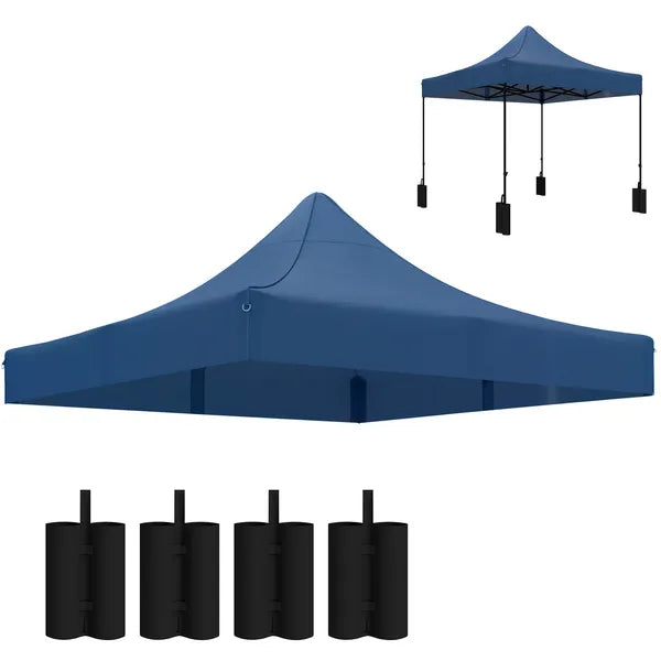 Outsunny 10 ft x 10 ft Replacement Canopy Top for Pop Up Canopy Tent with 4 Sand Bags, UPF50+ Protection, Navy Blue - product image 11