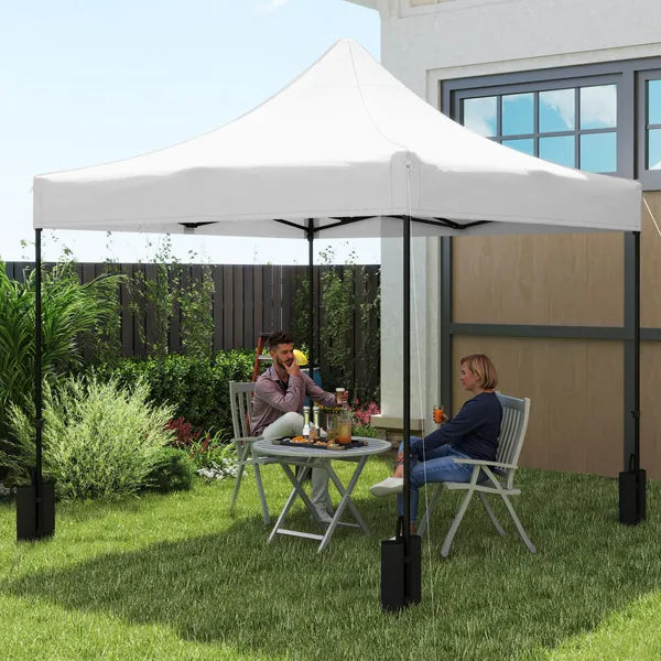 Outsunny 10' x 10' Replacement Canopy Top for Pop Up Canopy Tent with 4 Sand Bags, UPF50+ Protection, White - product image 2