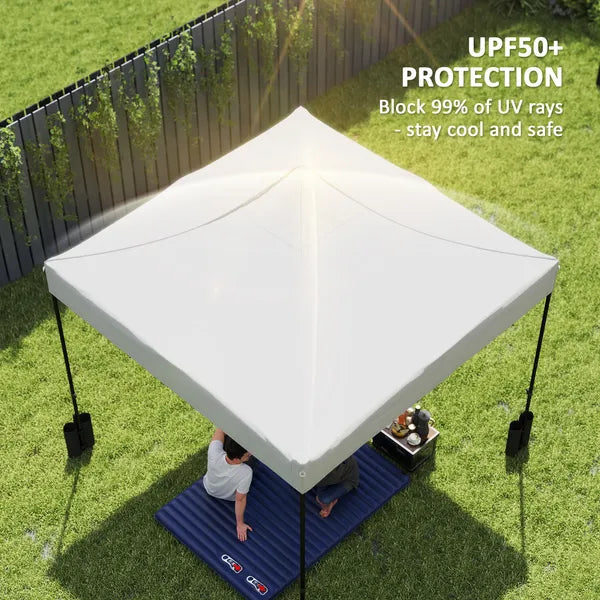 Outsunny 10' x 10' Replacement Canopy Top for Pop Up Canopy Tent with 4 Sand Bags, UPF50+ Protection, White - product image 4