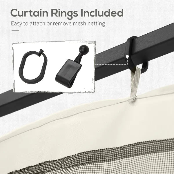 Outsunny 9.8 x 12 Ft Gazebo Replacement Mosquito Netting 4-Panel White and Black - product image 5