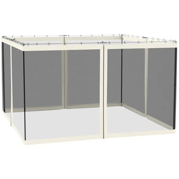 Outsunny 9.8 x 12 Ft Gazebo Replacement Mosquito Netting 4-Panel White and Black - product image 1