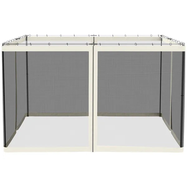 Outsunny 9.8 x 12 Ft Gazebo Replacement Mosquito Netting 4-Panel White and Black - product image 7
