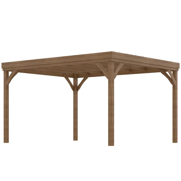 Outsunny 10 ft x 12 ft Outdoor Pergola, Wood Gazebo Grape Trellis with Stable Structure and Concrete Anchors, for Garden, Patio, Backyard, Deck - product image 1