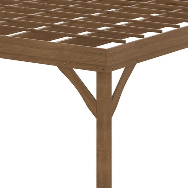 Outsunny 10 ft x 12 ft Outdoor Pergola, Wood Gazebo Grape Trellis with Stable Structure and Concrete Anchors, for Garden, Patio, Backyard, Deck - product image 7